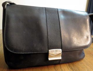 Vintage MARK CROSS Black Leather Shoulder Handbag Purse Cross Body 