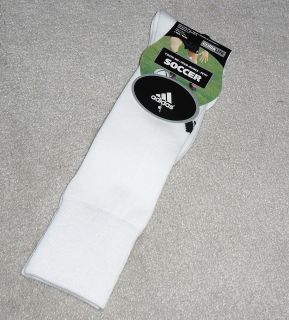ADIDAS Youth Size Small ClimaLite White Soccer Socks Fits Shoe 