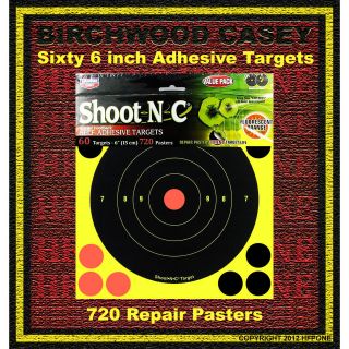 60 Birchwood Casey 6 inch Shoot N C Adhesive Targets With 720 Pasters