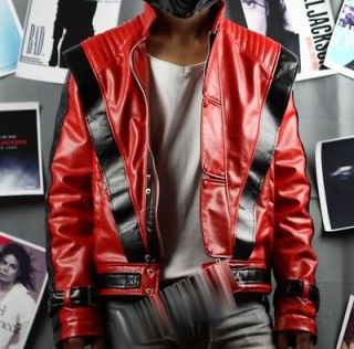 Michael Jackson Red Thriller Leather jacket Free Billie Jean