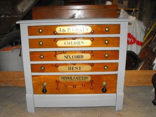 coats Spool cabinet with thread and spools
