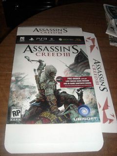 ASSASSINS CREED III PROMO GAME DISPLAY BOX XBOX 360 PS3 UBISOFT FREE 