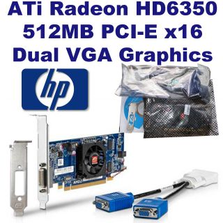 New AMD/ATi Radeon HD6350 512MB PCI E X16 Graphics Card +Dual VGA 