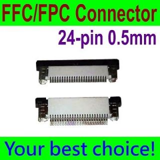 pcs FFC FPC 24 pin 0.5mm Pitch Ribbon Flat Connector Socket ZIF HDD 