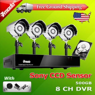   Channel DVR 4 CCD IR Security Video Surveillance Camera System 500GB