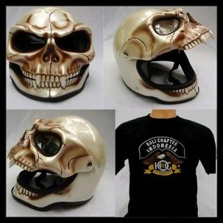 Harley Skeleton Skull Fullface 3D Airbrush Motorcycle Helmet + *FREE 