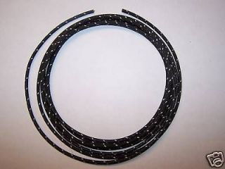 Cloth Covered Primary Wire 16 gauge Black w/ white