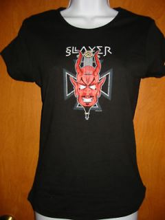 Jun XL t shirt black Slayer devil pentagram iron cross