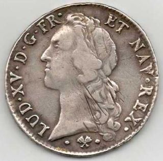1765   ECU DARGENT   ROI LOUIS XV   OLD SILVER FRENCH COIN   FRANCE 