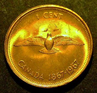 AU 1867 1967 CANADIAN PENNY RCM ROCK DOVE NICE