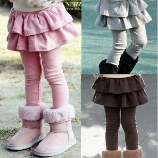 New Kids Double Layers Toddlers Girls Skirts Culottes Leggings Pants 3 