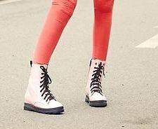 Womens Ladies 9 Eye Fashion Punk Rock Lace Up Military Combat Ankle 