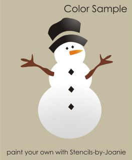   Snowman Shape Frosty Carrot Nose Twig Arms Hat Primitive Art Sign