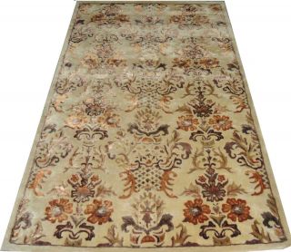 Indian Hand Tufted Modern Designer Wool & Silk Area Carpet Rug 
