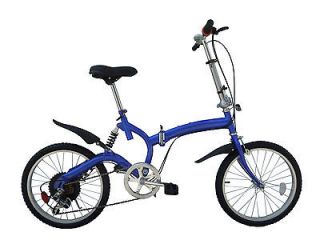 Blue 6 Speed 20 Alloy Wheels with City Tires Folding bike College 