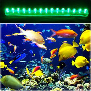 Green 15 LED Bar Aquarium Light Tropical Fish Tank Kit Aqua Rope Coral 
