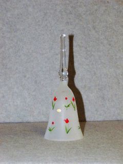 Hand Blown, Hand Painted, Frosted Hungarian Crystal Bell