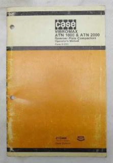 Original Case Vibromax ATN 1000, 2000 Rammer Plate Compactor Operator 