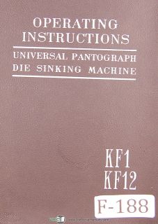 Fredrick Deckel, KF1 and KF12, Pantograph Machine, Operations Manual 