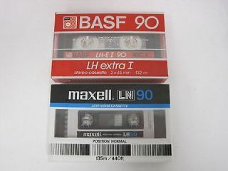 Factory Sealed Cassette 2 Piece Lot Vintage Audio Maxell BASF