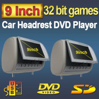 Gray IR 2x Car DVD Player 9 CAR HEADREST MONITOR Radio Sony Lens 