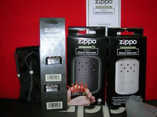 NEW ZIPPO HAND WARMER DELUXE SET 2 PACK (1 CHROME AND 1 BLACK) W/2 