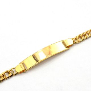 Gold 18k GF Baby Childs Kids Chain Bracelet Tag ID 5.5 Medical Alert