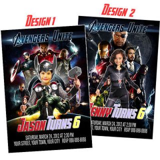 THE AVENGERS CUSTOMIZED INVITATION BIRTHDAY PARTY W/ COSTUME