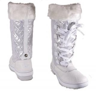 Baby Phat Womens Squirt White Lace Up Hi Cold Weather Mid Calf Boots 