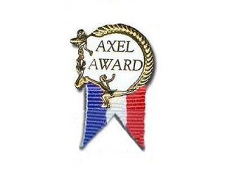 Axel Award Skating Lapel Pin With Ribbon CREATIVE DESIGN