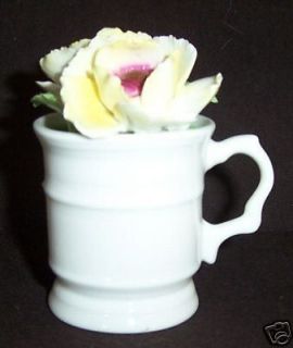 AYNSLEY Bone China Hand Painted Flowers in Mug Vase