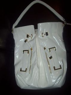 Miss Gustto Suzy Patent Shoulder bag WHITE  NWT
