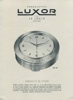 1956 Luxor Clock Company Switzerland Vintage 1956 Swiss Ad Suisse 