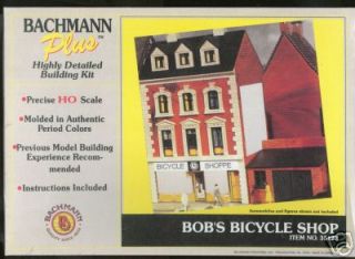 BACHMAN PLUS HO PLASTIC KIT BOBS BICYCLE SHOP #35123