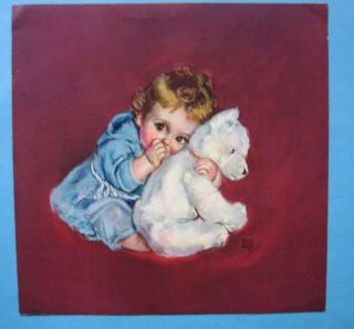   Vintage Maude Tousey Fangel WEATHER SLEEPING BABY litho 11in by 9in
