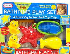BATH PLAY GIFT SET with DUCK SUCTION ,TOYs and TIDY STORAGE NET
