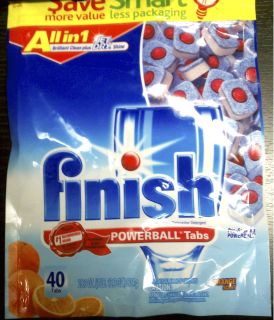 Finish Powerball Tabs All in 1 Jet Dry Orange or Fresh Scent 150ct 