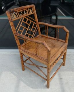 FAUX TORTOISE BAMBOO CHAIR CHINESE CHIPPENDALE Style BRIGHTON PAVILION 