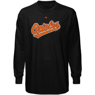 Majestic Baltimore Orioles Black Wordmark Long Sleeve T shirt