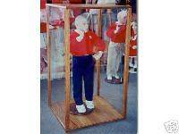 solid oak 12 by 12 by 24 inch doll case display showcase
