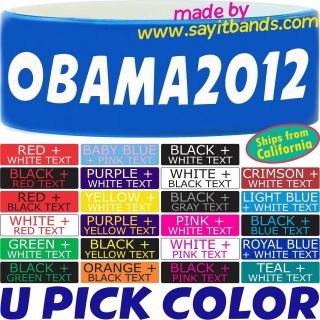 Obama 2012 Wristband Barak Bracelet Political Support for President 