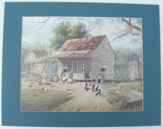 Old Time Black Art Matted Country Picture Print Interior Home Decor 