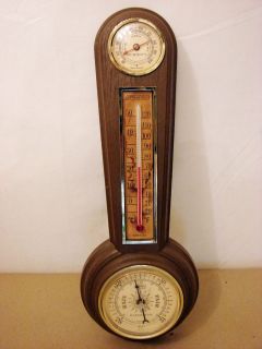 VINTAGE SPRINGFIELD BAROMETER WITH HUMIDTY & TEMP MADE IN USA
