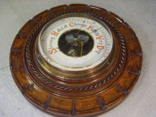 Vintage Walnut Cased Aneroid Barometer