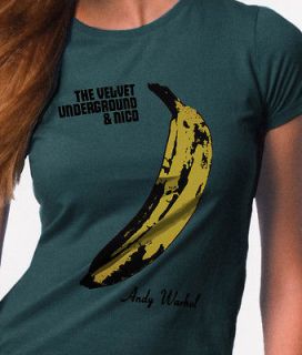 THE VELVET UNDERGROUND Andy Warhol T Shirt Woman Washed Petrol S M L 