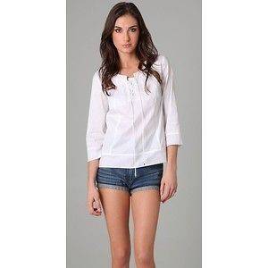 Diane Von Furstenberg TULLIA Batiste Top Blouse White 2