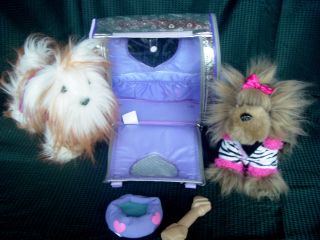 Battat Pucci Pups Carrying Case with Shih Tzu & Yorkie with 