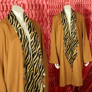 Vintage 80s Gold & Black Oversize Zebra Stripe PIMP Suit Jacket 