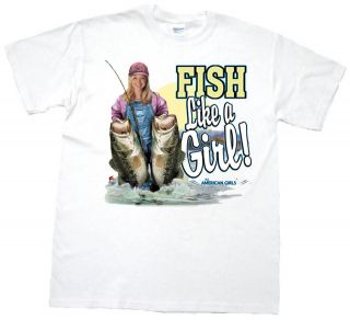 Fishing American Girls Fish Like A Girl T Shirt