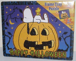 PEANUTS SNOOPY & WOODSTOCK HALLOWEEN TRICK OR TREAT FRAME TRAY PUZZLE